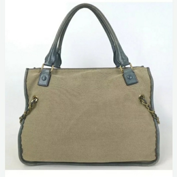 AUTHENTIC CHLOE HARLEY TOTE BAG CANVAS/BLUELEATHER - Picture 9 of 16